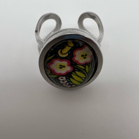 Retro Floral Oval Statement Rings - Trendy Bohemian Floral Design Rings - Picture 7 of 10